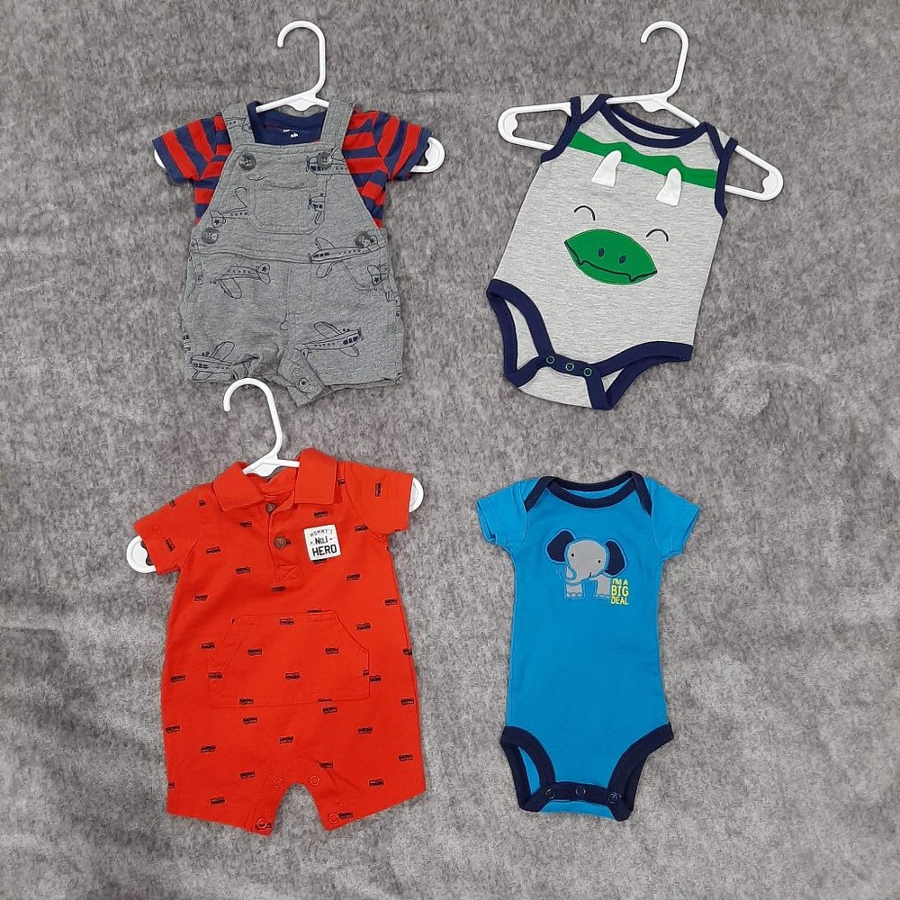 4 Baby Boys Newborn Outfits/Items - Summer
